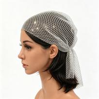 Cirkonio Galvos Skara Moterims, Blizganti Kristalinio Tinklelio Galvos Apdangalas, Blizganti Bandana Plaukų Skara vakarėliui, festivaliui, naktiniam klubui beige