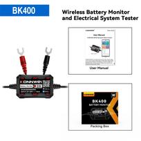 2026 KONNWEI BK400 Battery Monitor Wireless Bluetooth 5.2 6V 12V 24V 48V Car Battery Health Tester Tool With GPS For Android IOS black