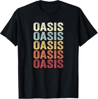 Retro Vintage Text T-Shirt Inspired by Oasis California Design 100 black