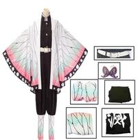 Anime Kochou Shinobu Cosplay Kostiumas Kochou Uniformos Perukai Plaukai Helovinas Vaikams Suaugusiems Cos Party Kids 110cm white