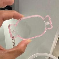 Acrylic Shaker Keychain Transparent DIY Acrylic Pendant  For Handmade Projects rožinė