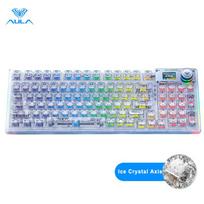 AULA F98PRO Transparent Wireless Mechanical Keyboard Bluetooth 2.4G Hot Swappable RGB Backlit Custom E-sports Gaming Keyboard