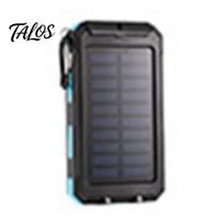 Dual USB DIY Solar Power Bank Case Kits Battery Charger External Box Flashlight mėlyna