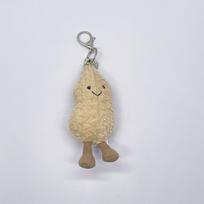 Marshmallow Ball Plush Keychain, Golf Keychain, Croissant Plush Toy, Cherry, Xue Long Plush Bag Charms beige