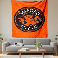 Salford City F.C Lion Logo Orange Black Design Patterned tapestry for bedroom and living room home decor sofas 75x90cm(29x35in) gray