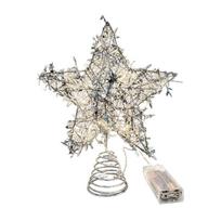 Battery Operated Christmas Tree Toppers Star with LED Lighting and Tree Toppers Base for Holiday Homes or Store Display white