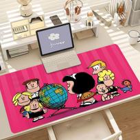 Cartoon Cute Mafalda Mouse Pad Anti Slip Rubber Edge Locked Thickened Laptop Gaming Desk Mat 800x300x2mm