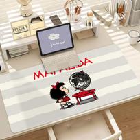 Cartoon Cute Mafalda Mouse Pad Anti Slip Rubber Edge Locked Thickened Laptop Gaming Desk Mat 800x300x3mm