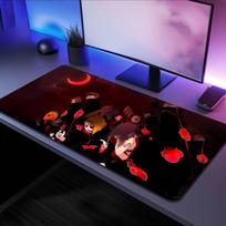 Anime NARUTO Akatsuki Mousepad Large Desk Mat Keyboard Ergonomic Office Rubber PC Nonslip Antifray Home Custom Game 30x80x0.2cm blue