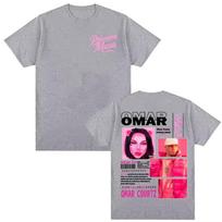 2025 Summer Rapper Omar Courtz Primera Musa Mens Pure Cotton Graphic Tshirt Retro 90 S Hiphop Gothic Shirt Oversized Tshirt 4XL gray