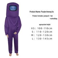 Vaikų kosmoso vilkolakio Helovino kostiumas: Among Us Cosplay Astronautų apranga Medium violetinė