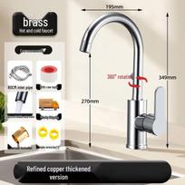 Moli High Arc Brass Hot & Cold Kitchen Faucet white