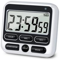 LCD Display Digital Kitchen Timer with Mute/Loud Alarm Switch ON/Off Switch 24 Hour Clock Alarm for Kids Teachers Cooking juoda