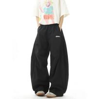Wasteland style hip-hop scimitar pleated wide-leg dopamine color loose drawstring casual trousers 2XL juoda