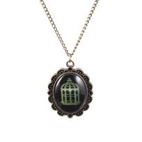 Žaidimo BioShock Infinite Karoliai Paukštis ir Narvas Pakabukas Karoliai Moterims Vyrams Choker Papuošalai 2 gray