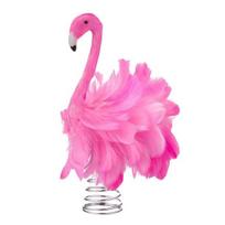 Flamingo Kalėdinės Eglutės Viršūnės Papuošalas Rožinis Dirbtinio Plunksnų Paukščio Dekoravimas su Klipsu/Spyruokle Vidaus Lauko Sodo Šventinio vakarėlio Ornamentas pink