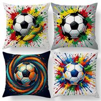 Splash Paint Soccer Ball Throw Pillow Covers Vibrant Colorful Football  Cleat Print Cushion Cases Energetic Sporty Home Decor 60cmx60cm(24x24Inch) black