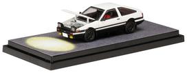 HJ64 1/64 Toyota Sprinter Trueno GT APEX (AE86) / Initial D variklio modelis su Wataru Akiyama gatavu produktu black