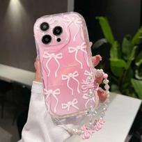 Mielas rožinis lankelis Meilės grandinėlės dirželis 3D bangų dėklas skirtas OPPO A6 A5 PRO Reno 15 Pro 14 13 14f 13f 12f A79 A58 A78 Reno 8T Silikoninis dangtelis A3 Pro