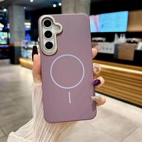 Hard PC Phone Case For Samsung Galaxy A56 A55 A54 A53 A52 A36 A35 A34 A25 A24 A23 A17 A16 A15 A13 Magsafe Wireless Charge Cover For Galaxy A56 5G violetinė