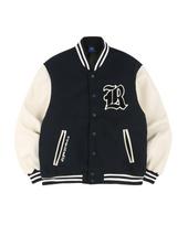 Raw Lab R Old School Heavy Varsity Jacket (Navy) M white