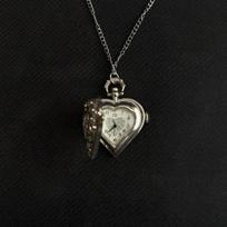 Hollow Heart Pocket Watch Chain Keychain Design Steampunk Clock Vintage Necklace Pendant Jewelry Watch Couple Gift black