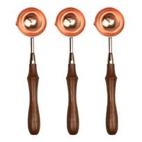 3 Pcs Metal Sealing Spoon with Wood Handel Sealing Stamp Melting Spoon Wax Seal Spoon for Scrapbooking Album