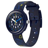 SWATCH Flik Flak series quartz movement 30 meters waterproof fashionable 31.85*30.6mm blue dial biosource material case recycled PET strap ZFPNP176 blue