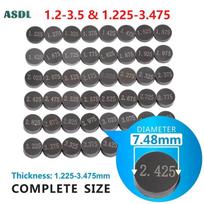 Motociklo reguliuojamas vožtuvo tarpiklio plokštelė 7,48 mm Pilnos vožtuvų plokštelės velenėliams Honda Suzuki Yamaha Kawasaki 1,20-3,50 1,225-3,475 1.225 to1.425