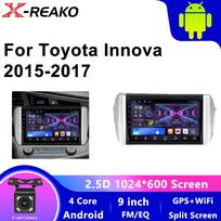 Android For TOYOTA INNOVA 2015 2016 2017 2018 LHD Navigation GPS Car Radio Multimedia Player WIFI HDR Screen 2Din DVD 4 core 1GB+32GB carplay black