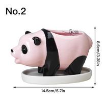 Keramikinis panda vazonas sultiniams gyvūnėlio formos vazonas namų dekoras stalo puošmenos bonsai vazonas sodo dekoracija No.2