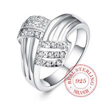 925 sterlingų sidabro papuošalai vintažiniai AAA+ cirkonio krištoliniai poros vestuviniai sidabriniai žiedai moterims, vyriški mada Anel De Prata Bijoux 9 white