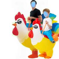 Raudono ir Balto Jodinėjančio Gaidžio Pripučiamas Kostiumas Helovynui ar Cosplay Pasirodymams Medium Child (Height 120-155CM) red