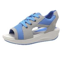 Summer Fish-mouth Shaker Shoes Sandals Loose-fitting Sports Mesh Shoes 40 mėlyna