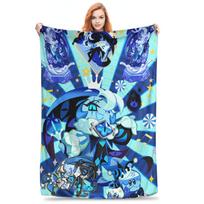 Flannel Throw Blanket Shadow Milk Cookie Run Kingdom Warm Plush Blankets Soft Bedding for Bed Living room Home Picnic Sofa 30x40in blue