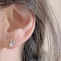 Women's Surgical Steel Rabbit Epoxy Piercing black gray