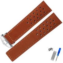 Originalus Odinis Laikrodžio Dirželis Vyriškam TAG Heuer Laikrodžiui Sulankstoma Sagtis 20mm 22mm Pilkas Juodas Rudas Karvės Oda 20mm brown