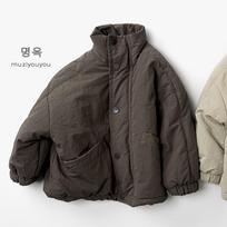 Kids Unisex Korean Style Thickened Warm Outdoor Winter Padded Coat 130cm pilka
