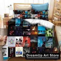 3D Print Fashion Depeche Mode Bedding Set Boys Girls Twin Queen King Size Duvet Cover Pillowcase Bed boys Adult Bedroom EU Single 135*200cm/53x79in 3pcs black