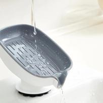 Multi Functional Suction Cup Soap Storage Rack with Drainage Holes Household Light Luxury Bathroom Soap Box Bathroom Supplies pilka