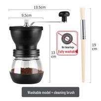 Manual Coffee Bean Grinder: Hand-Crank, Double Bearing, Ceramic Grinding Core No Bearing