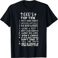 God's Top Ten 10 Command Jesus Christian Premium Unisex T-shirt XXXL gray