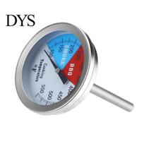 Smoker Grill Thermometer Easy Reading BBQ Gauge Quick Response Stainless Steel 3 Color-Coded Zones Temperature for Metal white