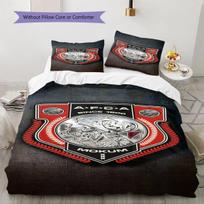 Amsterdamsche Football Club Ajax Pattern Bedding,Quilt Set Quilt Cover Pillowcase Home Birthday Gift(1 * duvet cover + 2 * pillowcase, without core) 135x200cm black