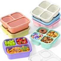 7 Pack Reusable Stackable Bento Lunch Box Set for Kids and Adults, Sturdy and Easy-to-Clean Meal Prep Containers Snack Boxes gray