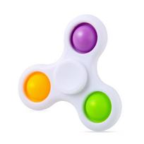 Gyro Finger Fingertip Gyro Bubble Music Decompression Three Finger Bubble Gyro Toy For Kids Adults Children's Birthday Gift Holiday Present Suitable white