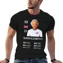 Queen Elizabeth England National Team Funny Football Card Tshirt Outdoor Activity Sports Tshirt 4XL black