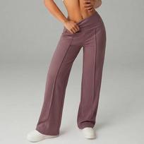 High Waisted Yoga Pants Women Loose Wide Leg Workout Trousers Pockets Running Outdoor M brown