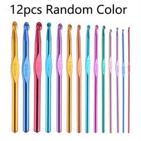 12pcs-Sizes Crochet Hooks Needles Kit Stitches Knitting Craft Case Crochet Weaving Tools Sewing Tools įvairiaspalvis