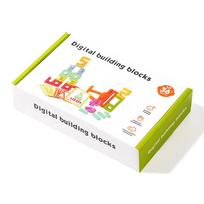 20pcs Colorful Building Blocks Wooden Toys Stacking Games Montessori Children's Digital Cognitive Enlightenment Teaching Aids žalia